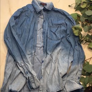 Ombré button up denim top